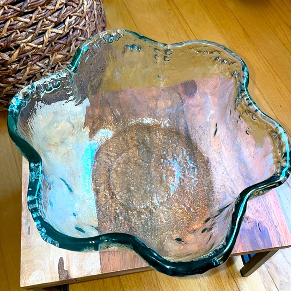 Elegant Recycled Glass Serving Bowl🏠 - Picture 11 of 11